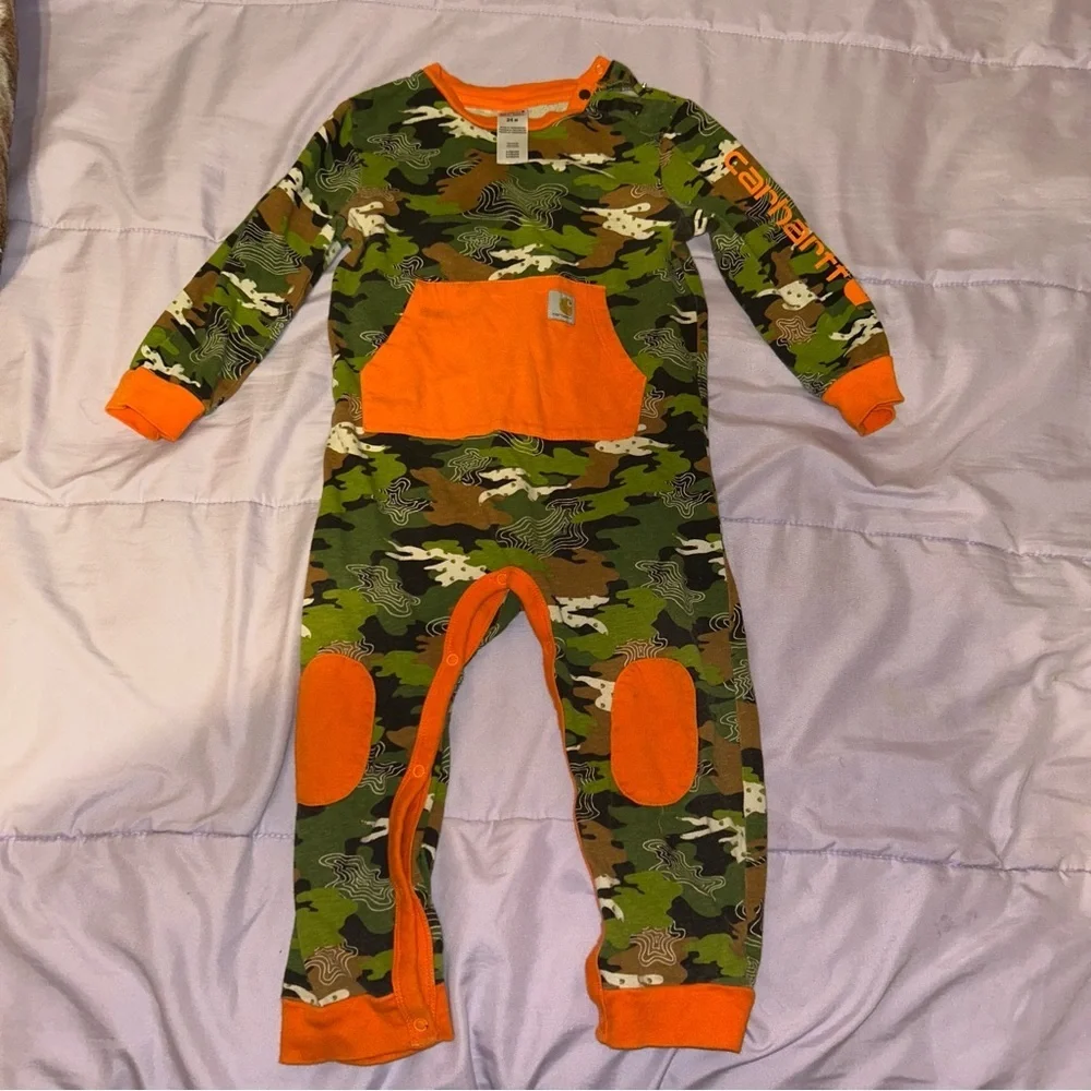 Carhartt baby-boys Long-sleeve Footless Jumpsuit Onesie